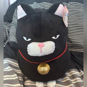 NWT Amuse Collection 16” Cranky Cat Plushie Black and White